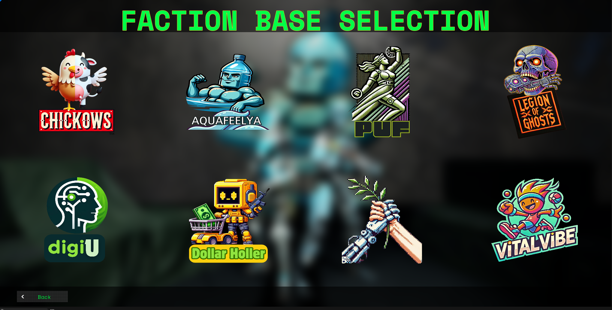 TAKEOVER faction base selection with all eight playable factions